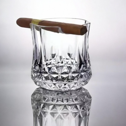 Fashion Whiskey Glass With Cigar Cup, Whiskey Glass, Whiskey And Cigar Lover, Great Gift For Men, Groomsmen Proposal