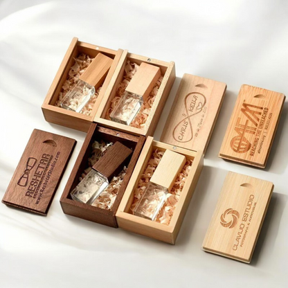 Wooden Pen Drive With Box, Personalized Gift, Custom Logo, Business logo design, Name engraving, Wedding Gift