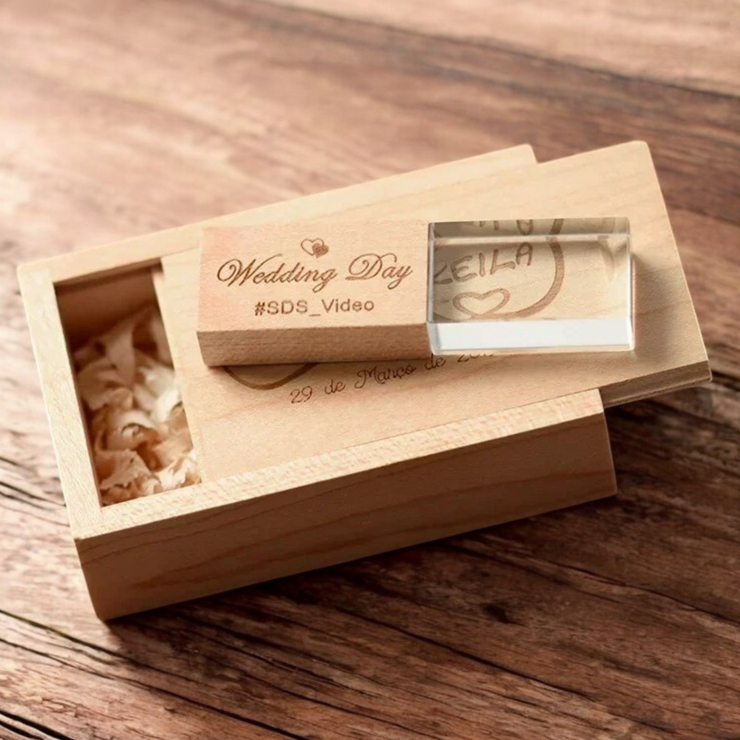 Wooden Pen Drive With Box, Personalized Gift, Custom Logo, Business logo design, Name engraving, Wedding Gift