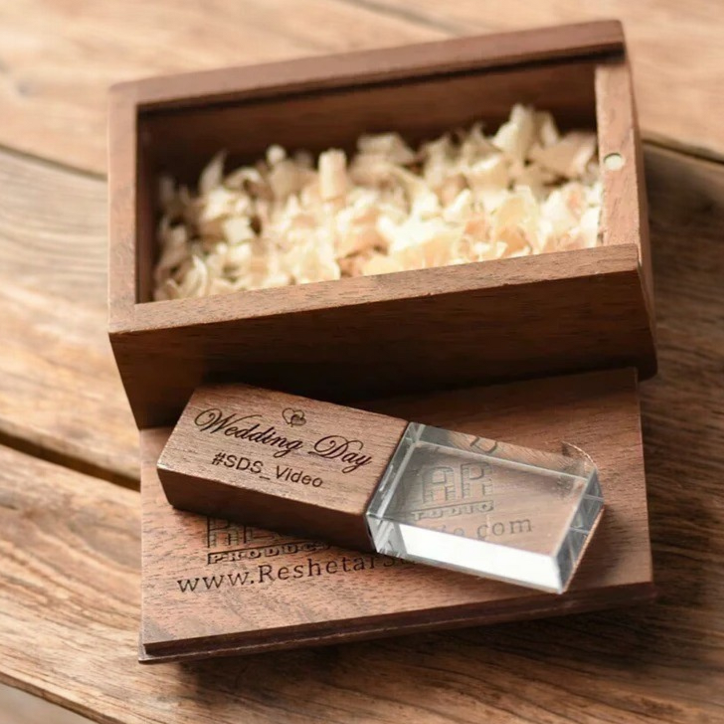 Wooden Pen Drive With Box, Personalized Gift, Custom Logo, Business logo design, Name engraving, Wedding Gift