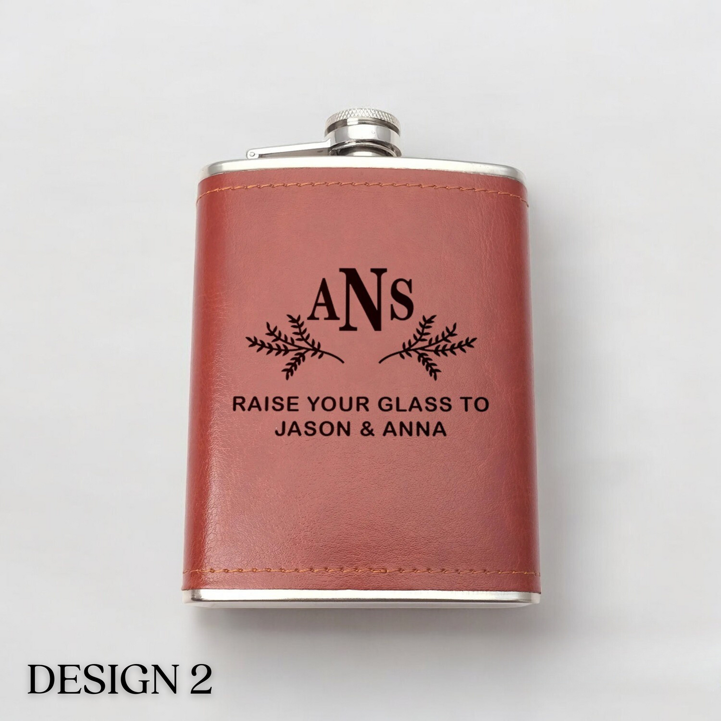 Custom Engraved Whiskey Flask, Engraved Leather Flask, Best Gift For Men, Best Man Proposal, Custom Whiskey Flask