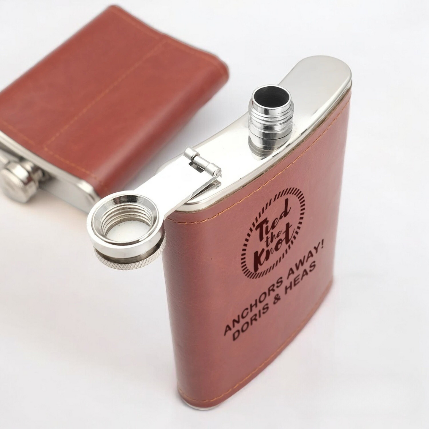 Custom Engraved Whiskey Flask, Engraved Leather Flask, Best Gift For Men, Best Man Proposal, Custom Whiskey Flask