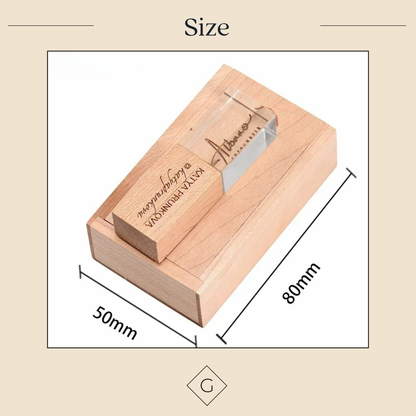 Wooden Pen Drive With Box, Personalized Gift, Custom Logo, Business logo design, Name engraving, Wedding Gift