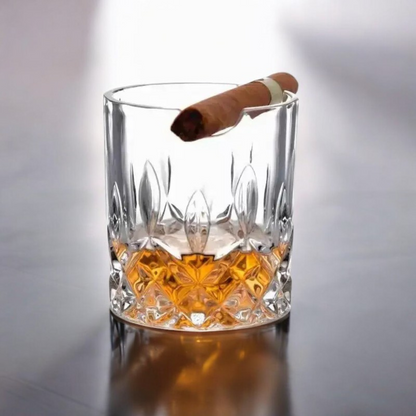 Fashion Whiskey Glass With Cigar Cup, Whiskey Glass, Whiskey And Cigar Lover, Great Gift For Men, Groomsmen Proposal