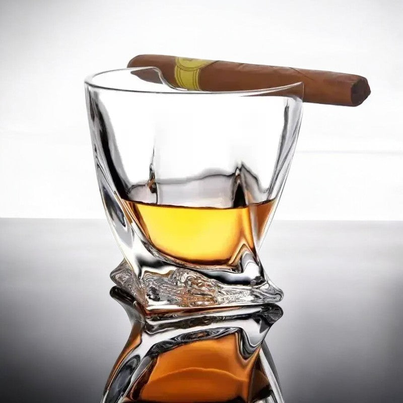 Fashion Whiskey Glass With Cigar Cup, Whiskey Glass, Whiskey And Cigar Lover, Great Gift For Men, Groomsmen Proposal